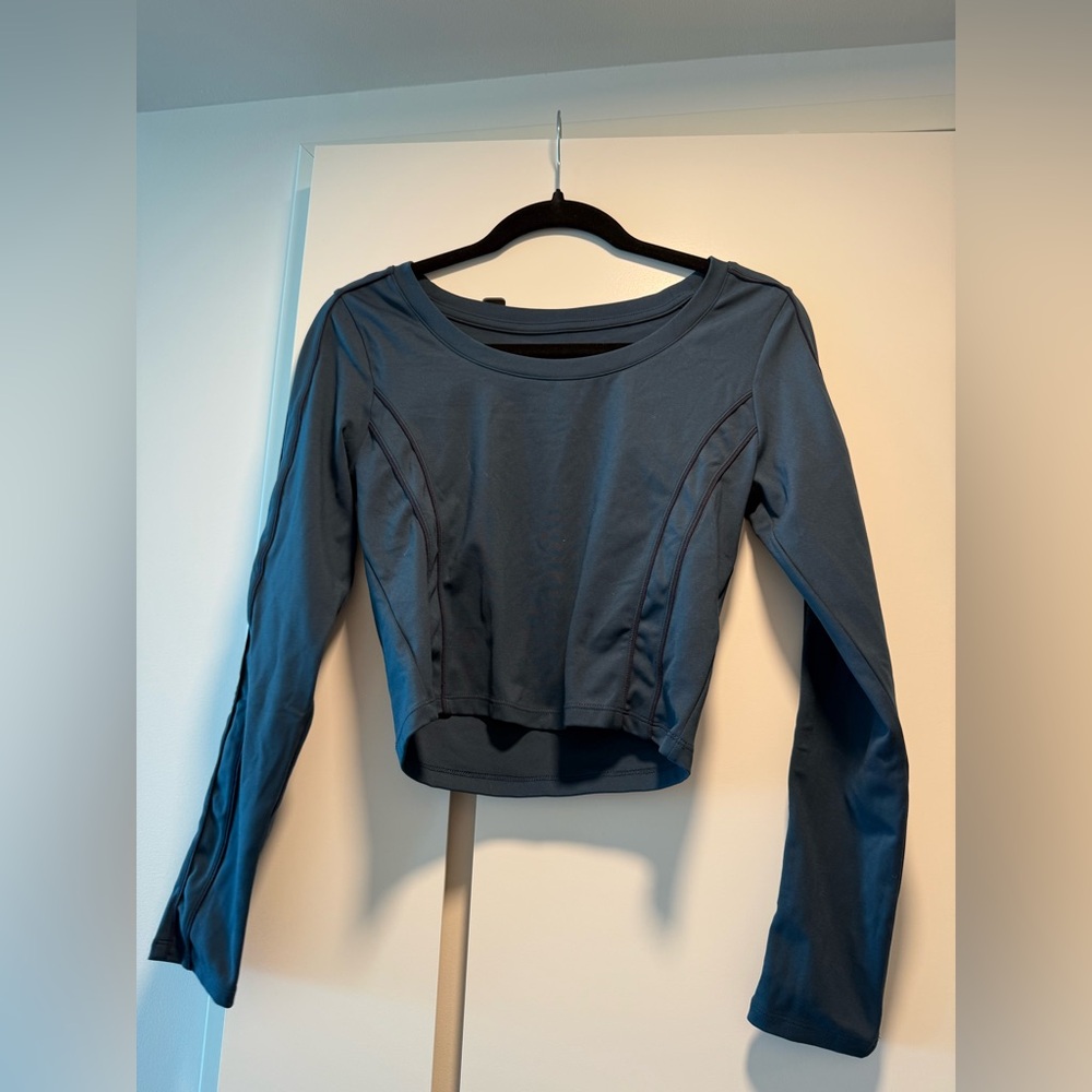 Nike Teal Long Sleeve Crop Top